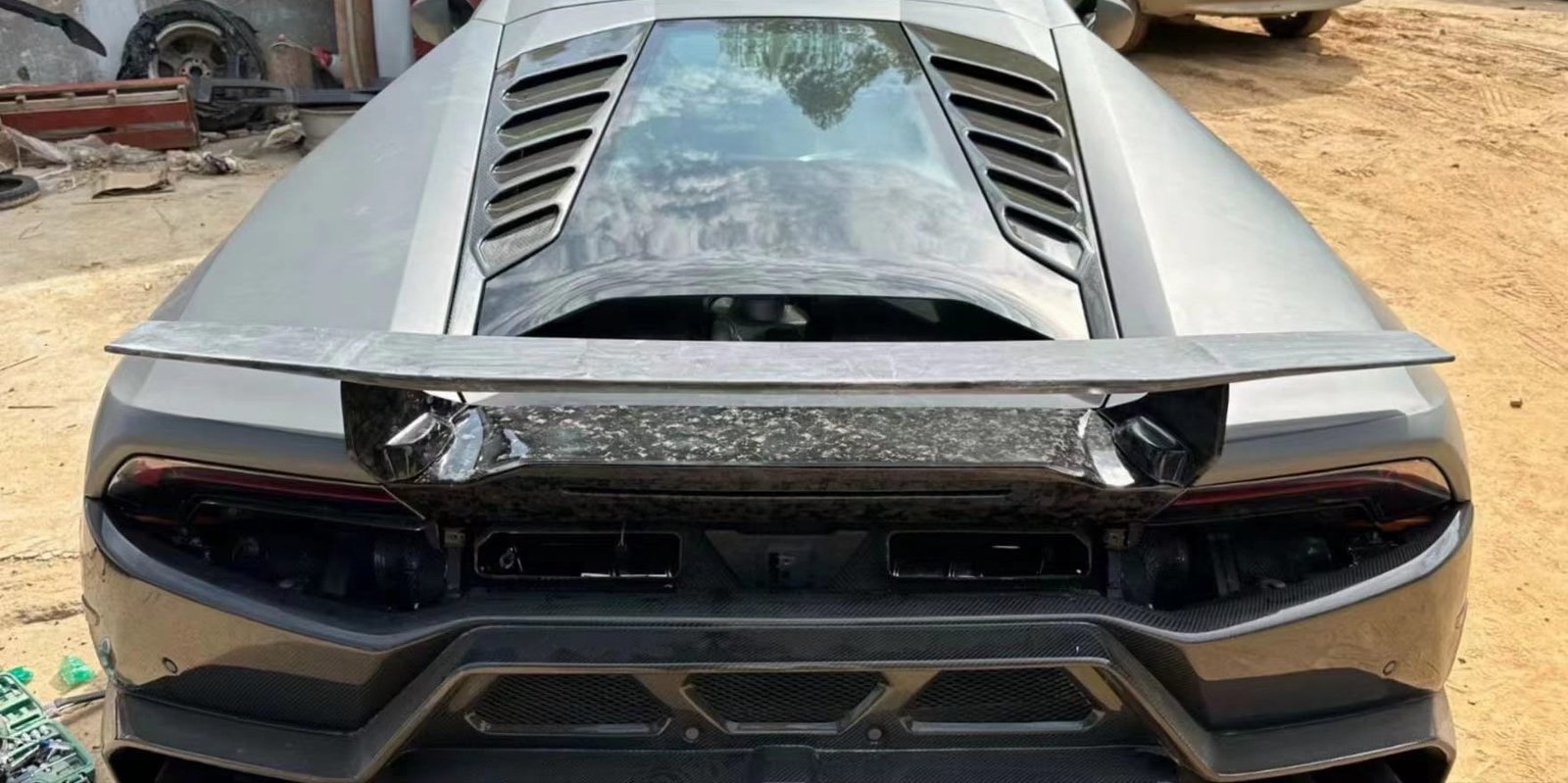 Carbon Fiber Tecnica Style Rear Wing w/ base - Lamborghini Huracan Evo LP610 LP580