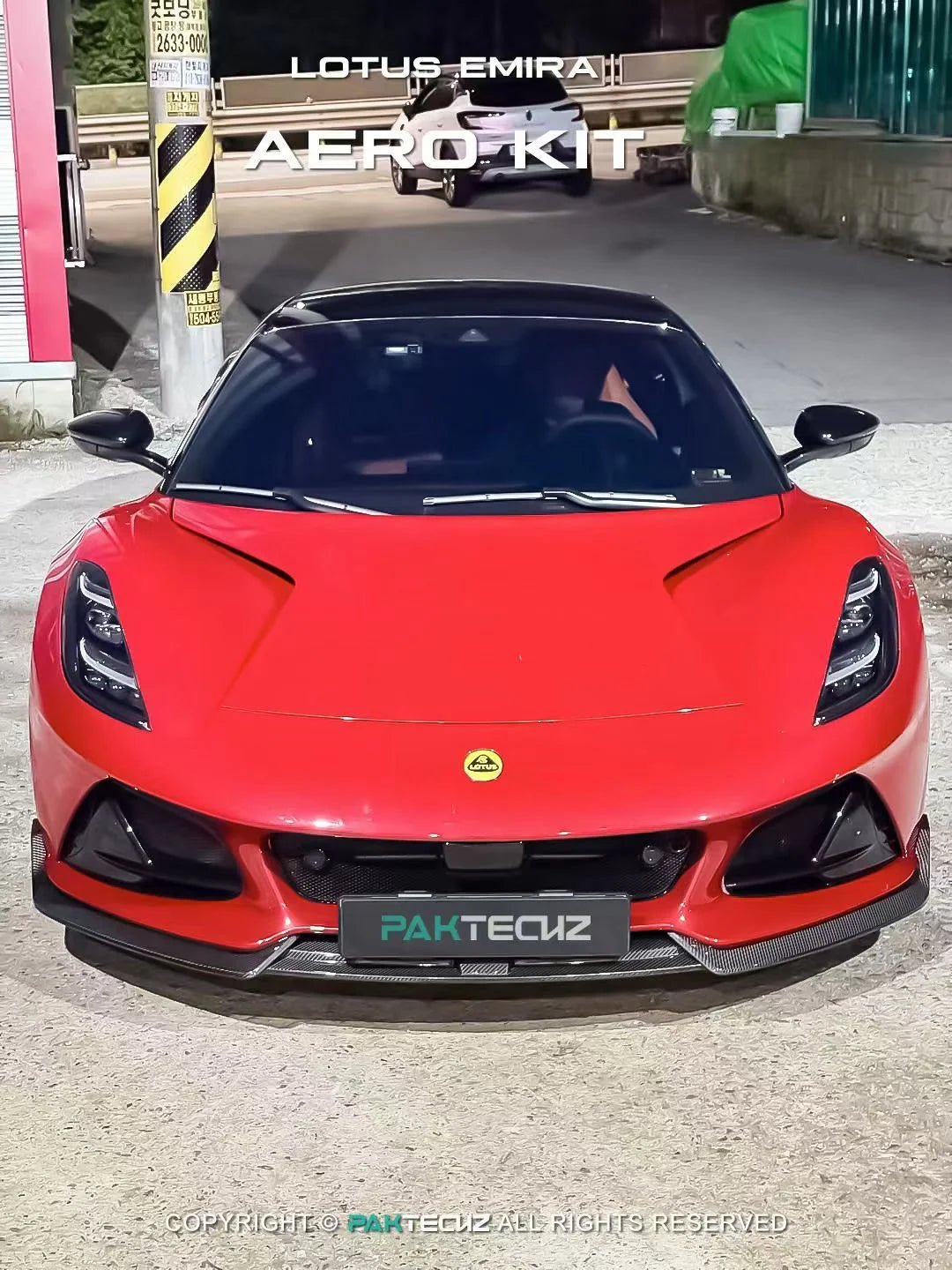 Paktechz Dry Carbon Fiber Front Splitter lip - Lotus Emira