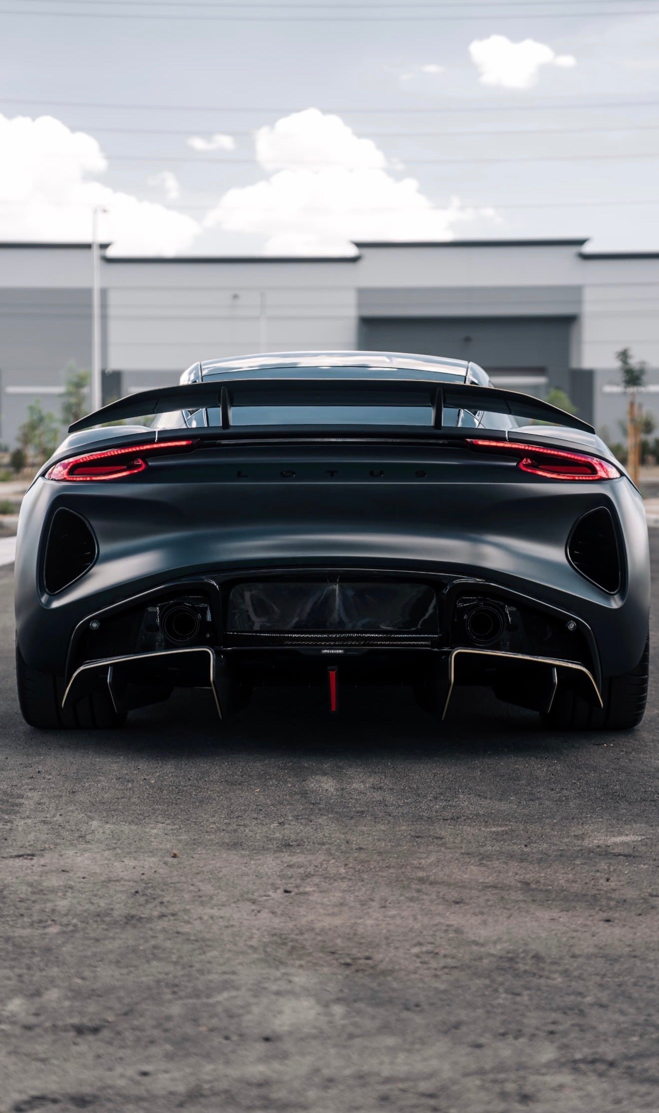 Carbon Fiber V Style Rear Diffuser w/LED - Lotus Emira
