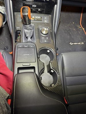 Carbon Fiber Car Interior Console Gear Shift Box Panel Cover Trim - Lexus IS300 IS350 IS500 F SPORT 2021-2024