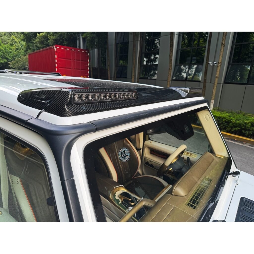 Carbon fiber B style Front Roof Spoiler w/LED - Mercedes W465 G wagon