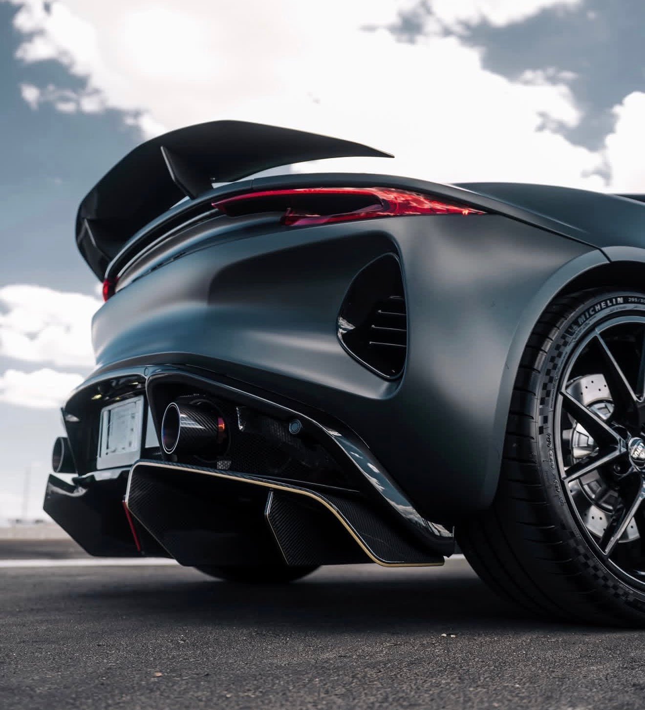Carbon Fiber V Style Rear Diffuser w/LED - Lotus Emira