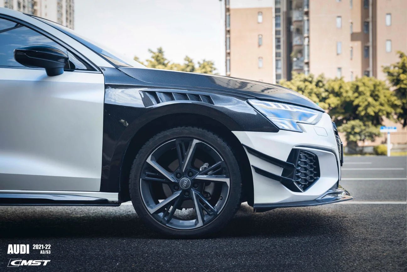 Pre-preg Carbon Fiber C style vented Front Fenders Replacement - Audi S3 A3 8Y 2021-2024