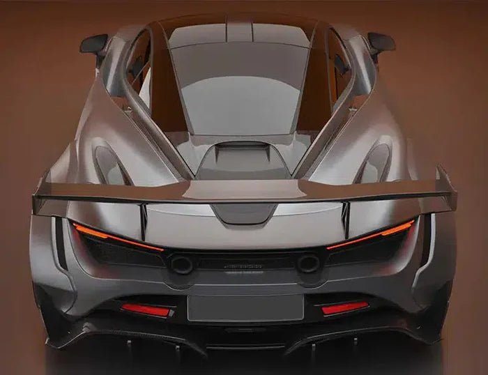 Dry Carbon Fiber Performance GT Rear Wing Spoiler w/ Dry Carbon Base Panel- Mclaren 720S