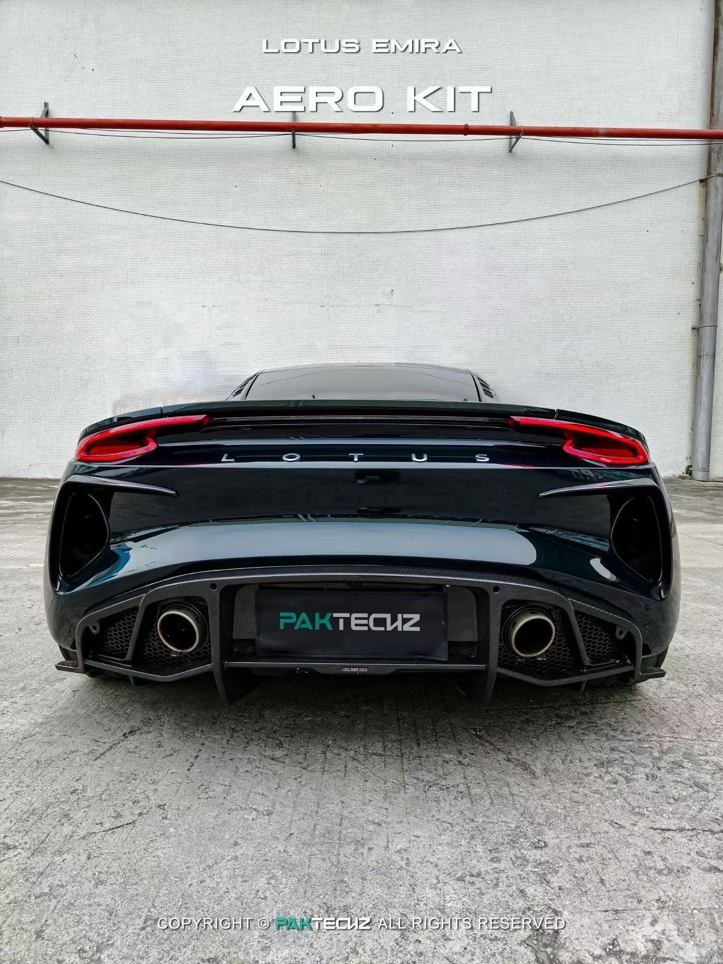 Paktechz Dry Carbon Fiber Rear Diffuser - Lotus Emira
