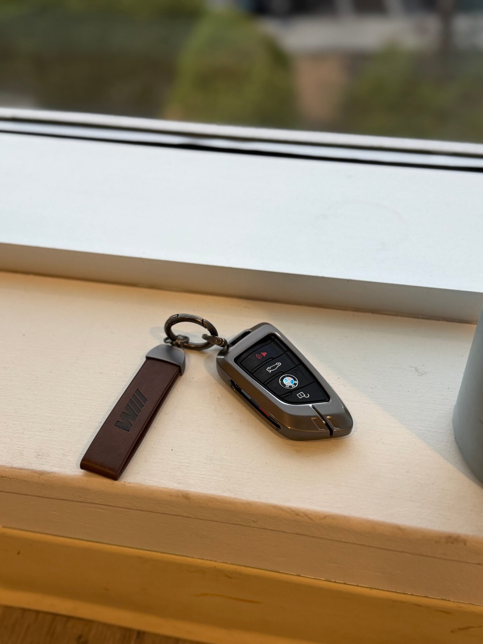 BMW M Logo Leather Keychain Ring