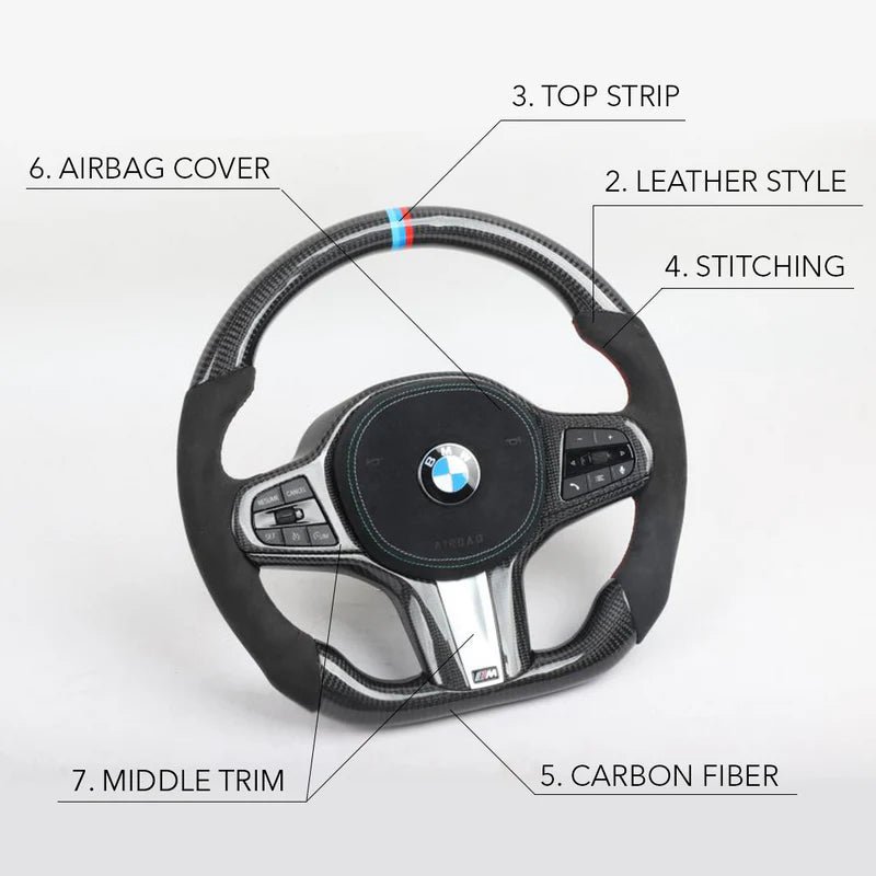 Full Customizable Carbon Fiber Steering Wheel - BMW G28 G21 G81 G22 G82 G29 G30 G31 G38 G32 M3 M4 M5 M6 G Chassis