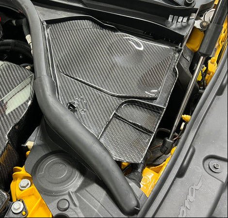 Carbon Fiber Mesh Top Corner Engine bay Panel Trim - Toyota Gr Supra A90 A91 Mk5