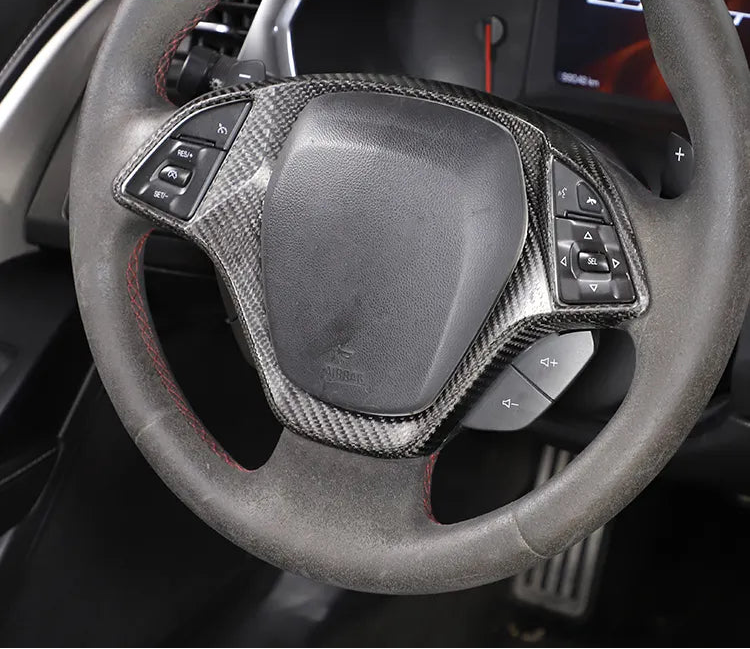 Carbon Fiber Steering Wheel Trim - Chevrolet Corvette C7 Stingray Z06