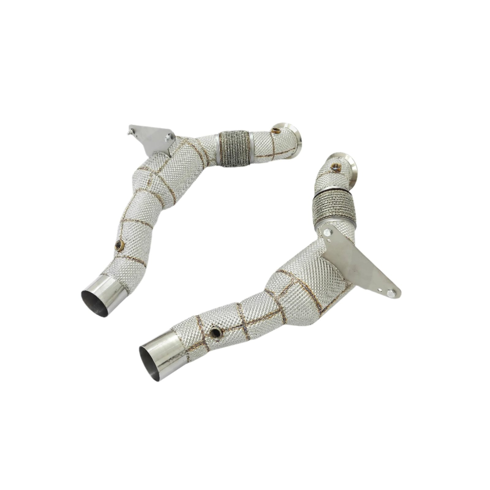 Cat Less Downpipes W/ Heat Shield - Ferrari 488