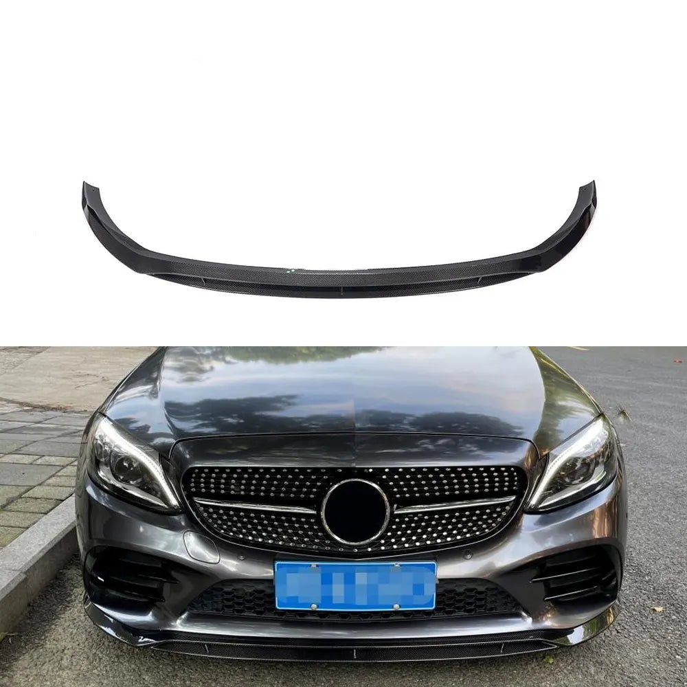 Carbon Fiber B Style Front Lip V1 - Mercedes Benz W205 C43 AMG Sport 2019-2021
