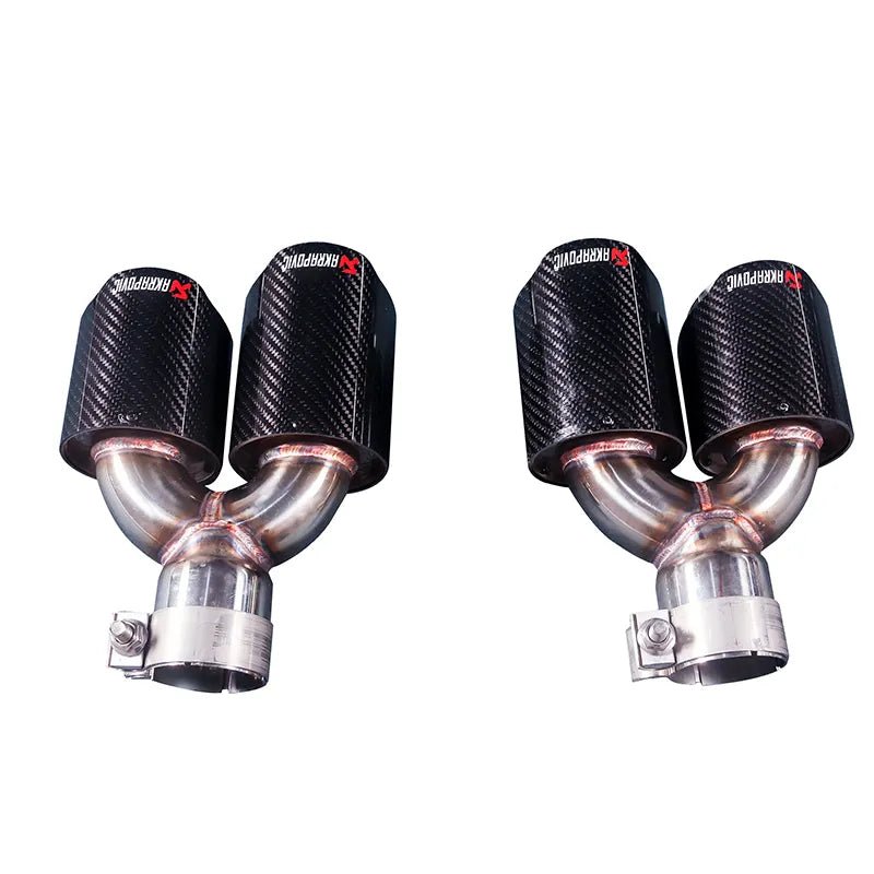 Carbon Fiber Y Pipe Exhaust Tips ( Single to Dual) V2