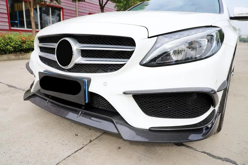 Carbon Fiber Front Splitter Lip V2 - Mercedes C-Class W205 Sport C205 C43 AMG Coupe 15-18