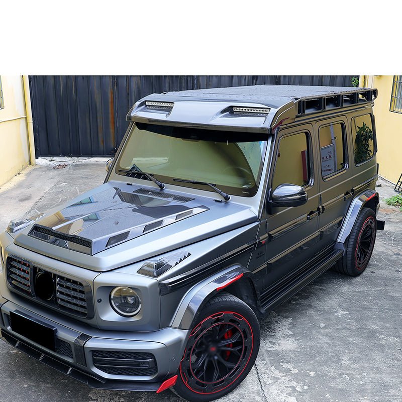 Carbon Fiber 4X4 Concave Style Roof Spoiler w/ Led Light - Mercedes Benz G Wagon W464 W463A 2019+ G63