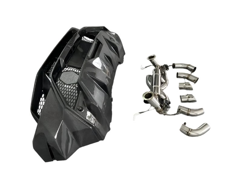 Tecnica Style Carbon Fiber Rear Bumper w/ Exhaust - Huracan LP610 LP580 EVO