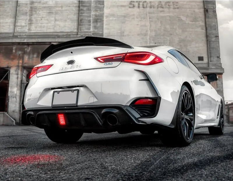 Carbon Fiber Rear Diffuser w/ LED Light - Infiniti Q60 2016-2022