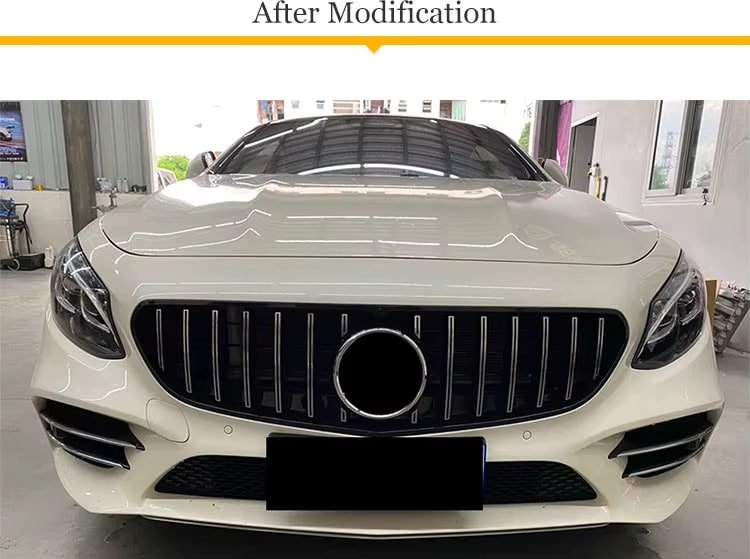 Gloss Black GT Style Front Grille - Mercedes S Class W217 2018+