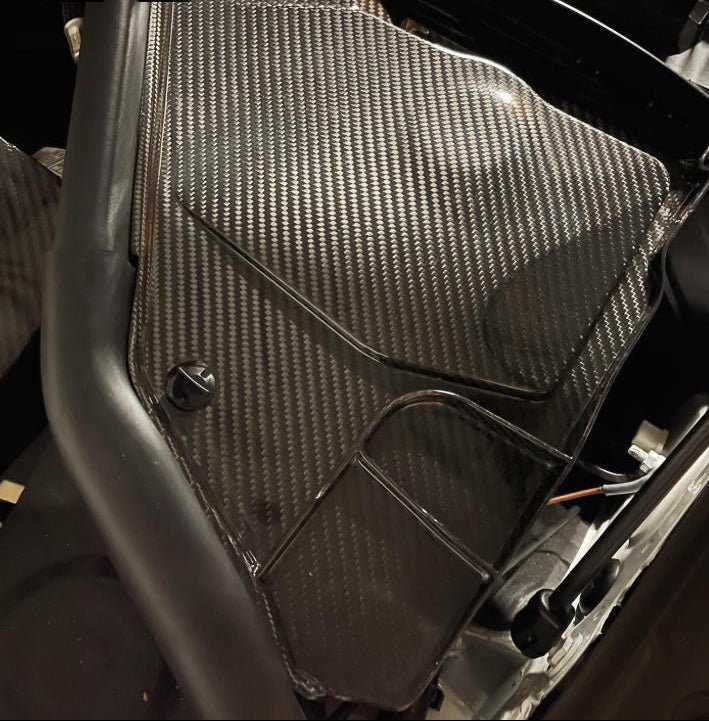 Carbon Fiber Mesh Top Corner Engine bay Panel Trim - Toyota Gr Supra A90 A91 Mk5