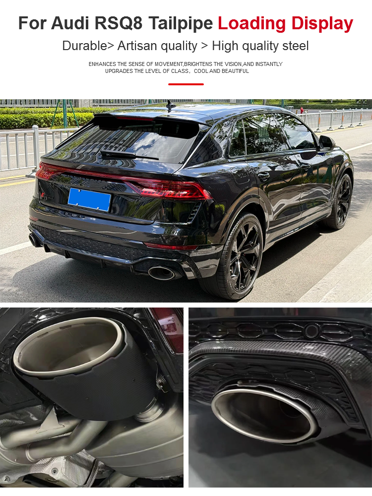 Carbon Fiber Big Oval Exhaust tip - Audi RS Series RSQ8