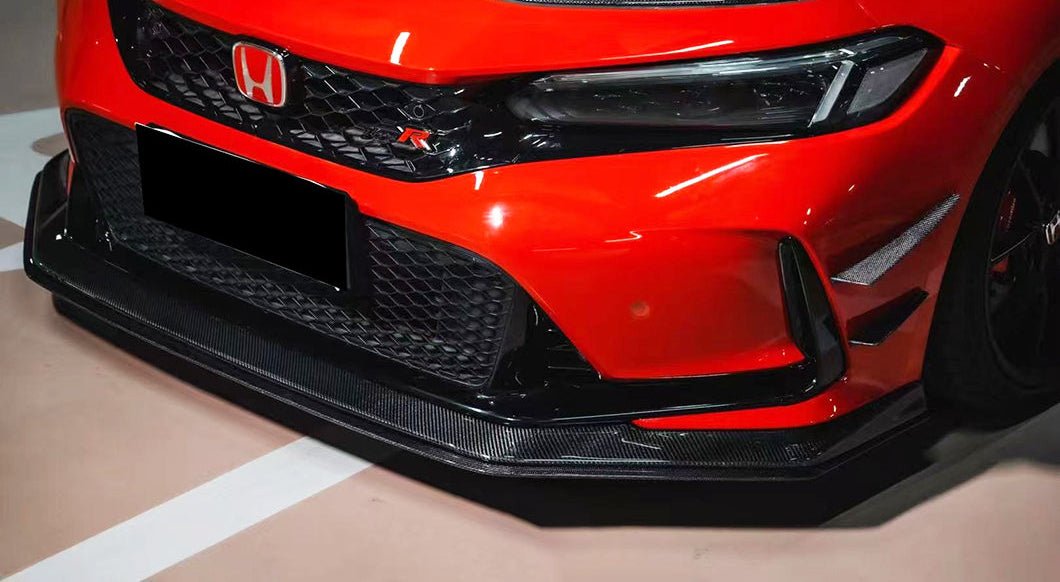 Carbon Fiber Front Bumper VRS Style 2 piece Front Lower Lip - Honda Civic TypeR FL5