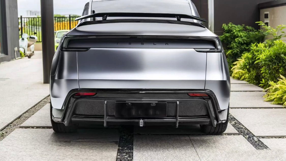 Dry Carbon Fiber C Style Rear Diffuser - Tesla Model Y Juniper 2025+