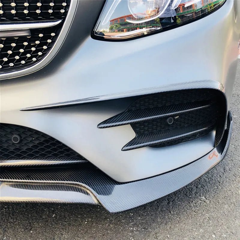 Carbon Fiber Front Bumper Fog Lamp Vents - Mercedes Benz E43 E300 E400 E450 Sport 2016-2020