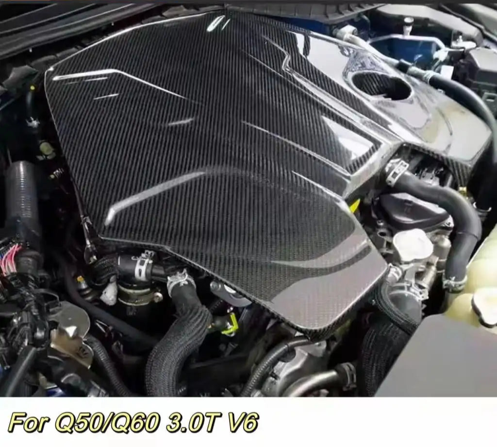 Carbon Fiber Engine Cover - Infiniti Q50 Q60 3.0T V6