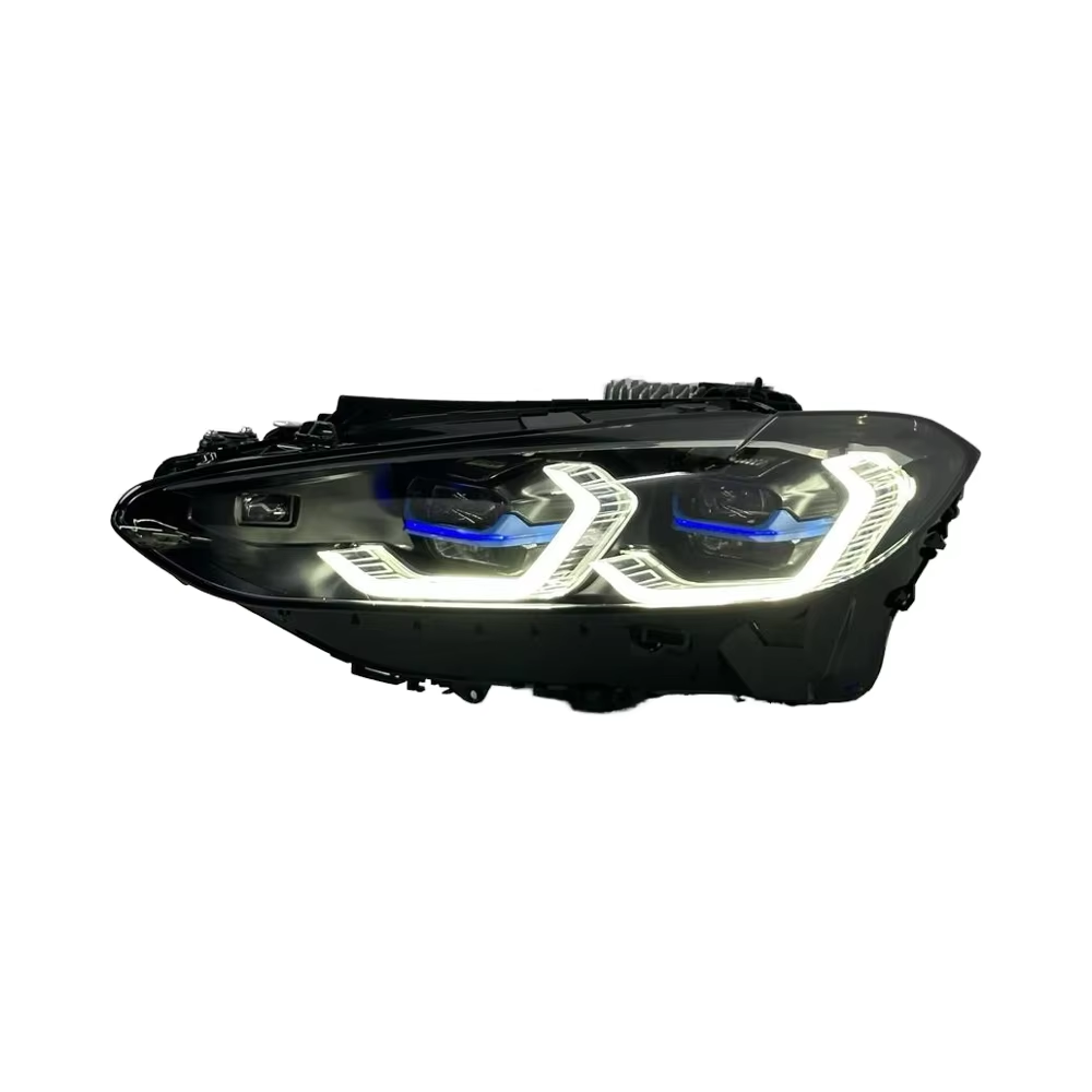 Laser Style upgrade Complete Headlight Set OEM White and CSL Yellow / Amber Switchable drl color - BMW G8X G80 M3 G82 M4 G22 4 Series 2021-2024