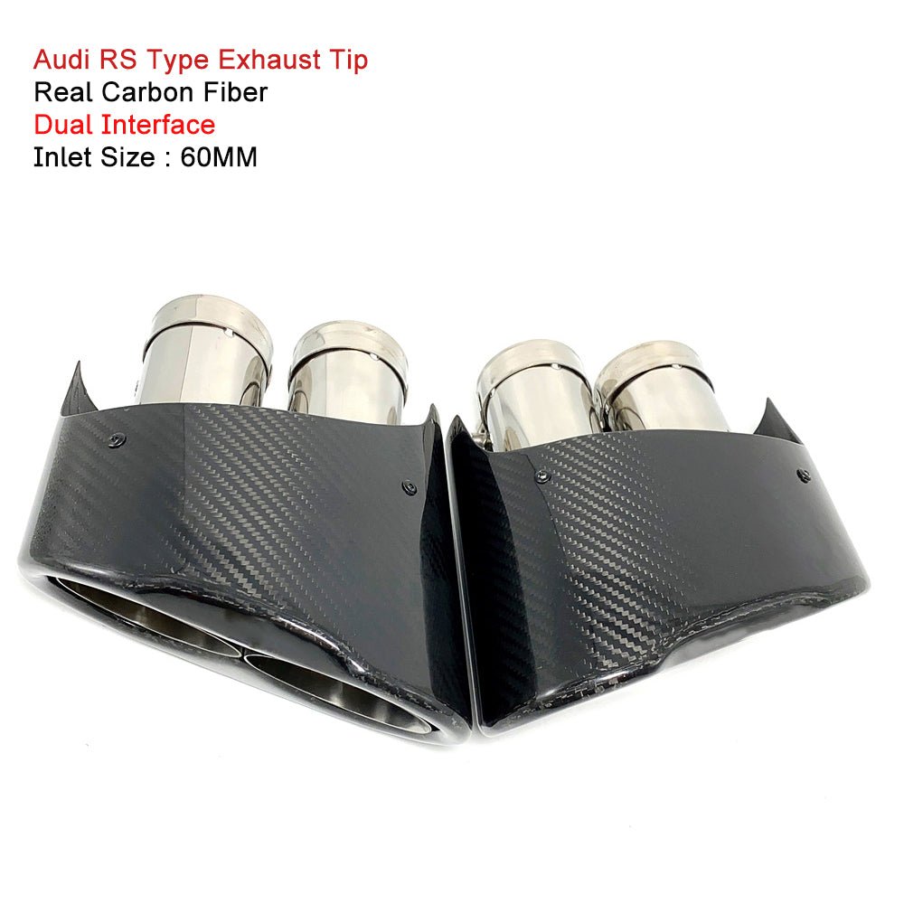 Carbon Fiber Exhaust Tip for Audi RS3 RS4 RS5 RS6 RS7 A3 A4 A5 A6 A7 Muffler Tip S4 S5 S6 S7 - 图片 4