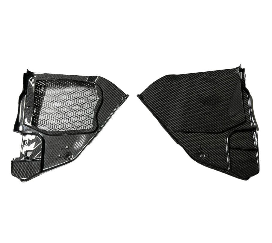 Carbon Fiber Mesh Top Corner Engine bay Panel Trim - Toyota Gr Supra A90 A91 Mk5