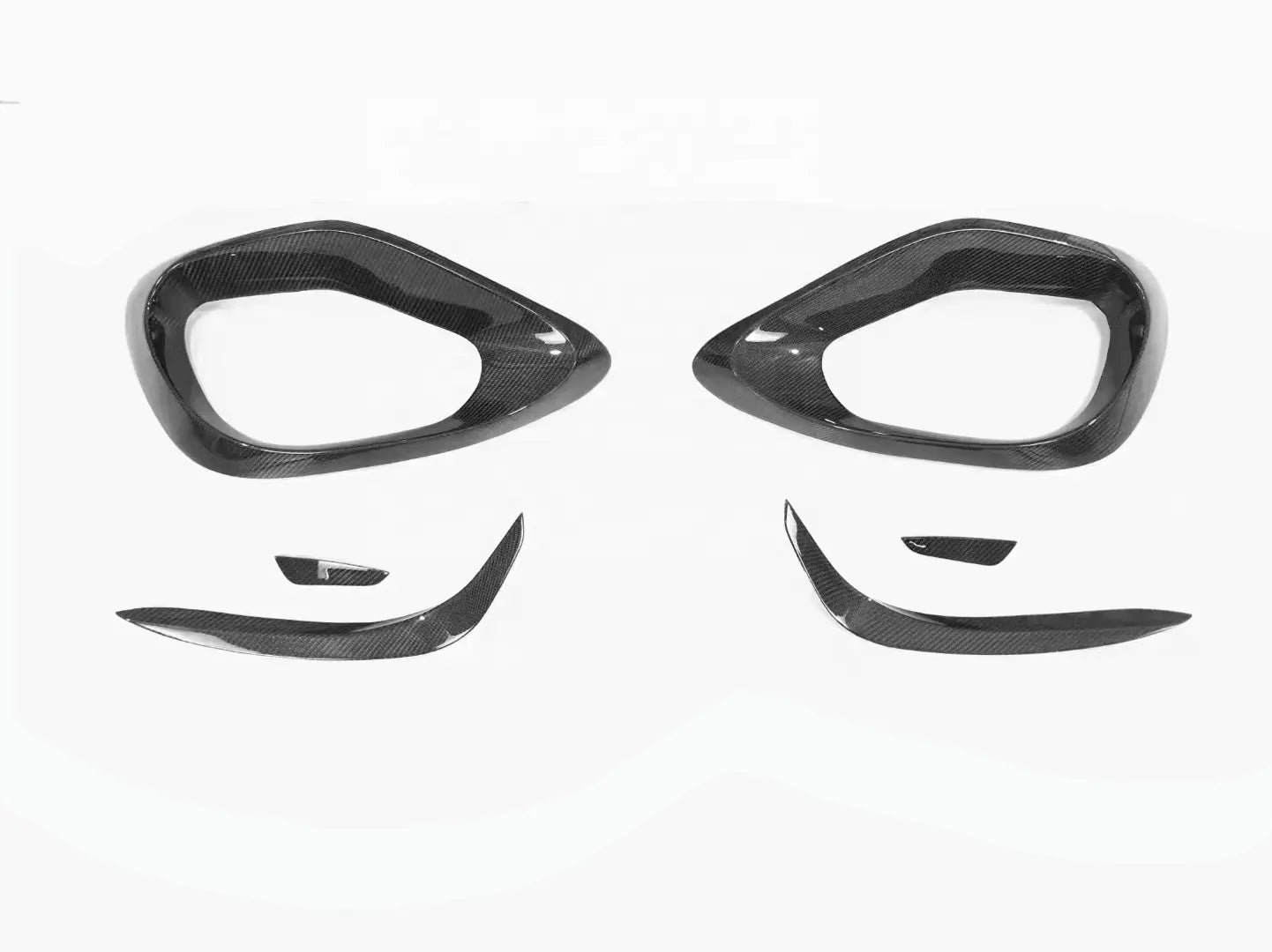 Carbon Fiber Front Bumper Canard Air Duct Trims - Mercedes Benz C-Class W206