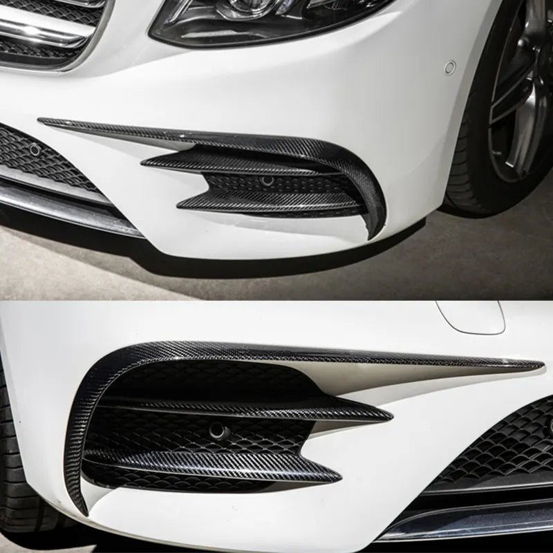 Carbon Fiber Front Bumper Fog Lamp Vents - Mercedes Benz E43 E300 E400 E450 Sport 2016-2020
