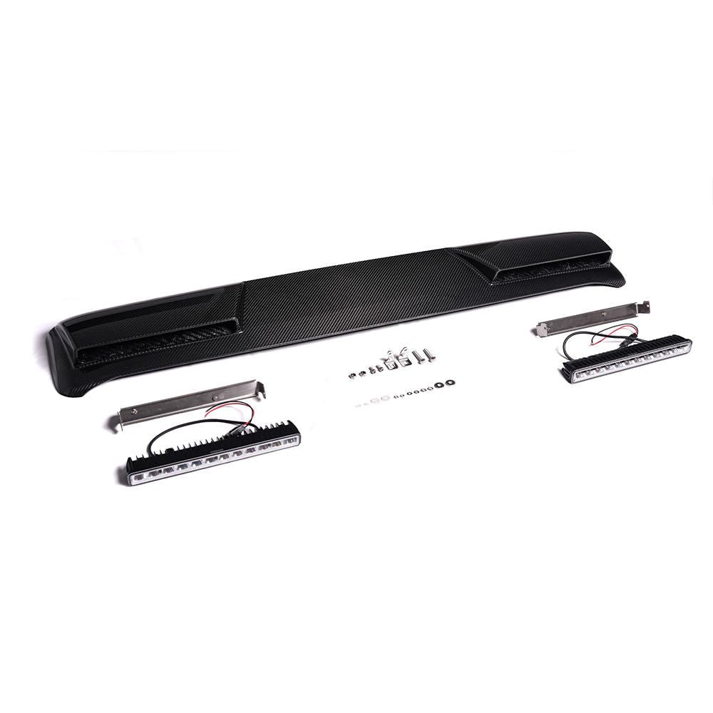 Dry Carbon Front Roof Spoiler with LED Lights - Mercedes G wagon W465 G500 G63 G450D