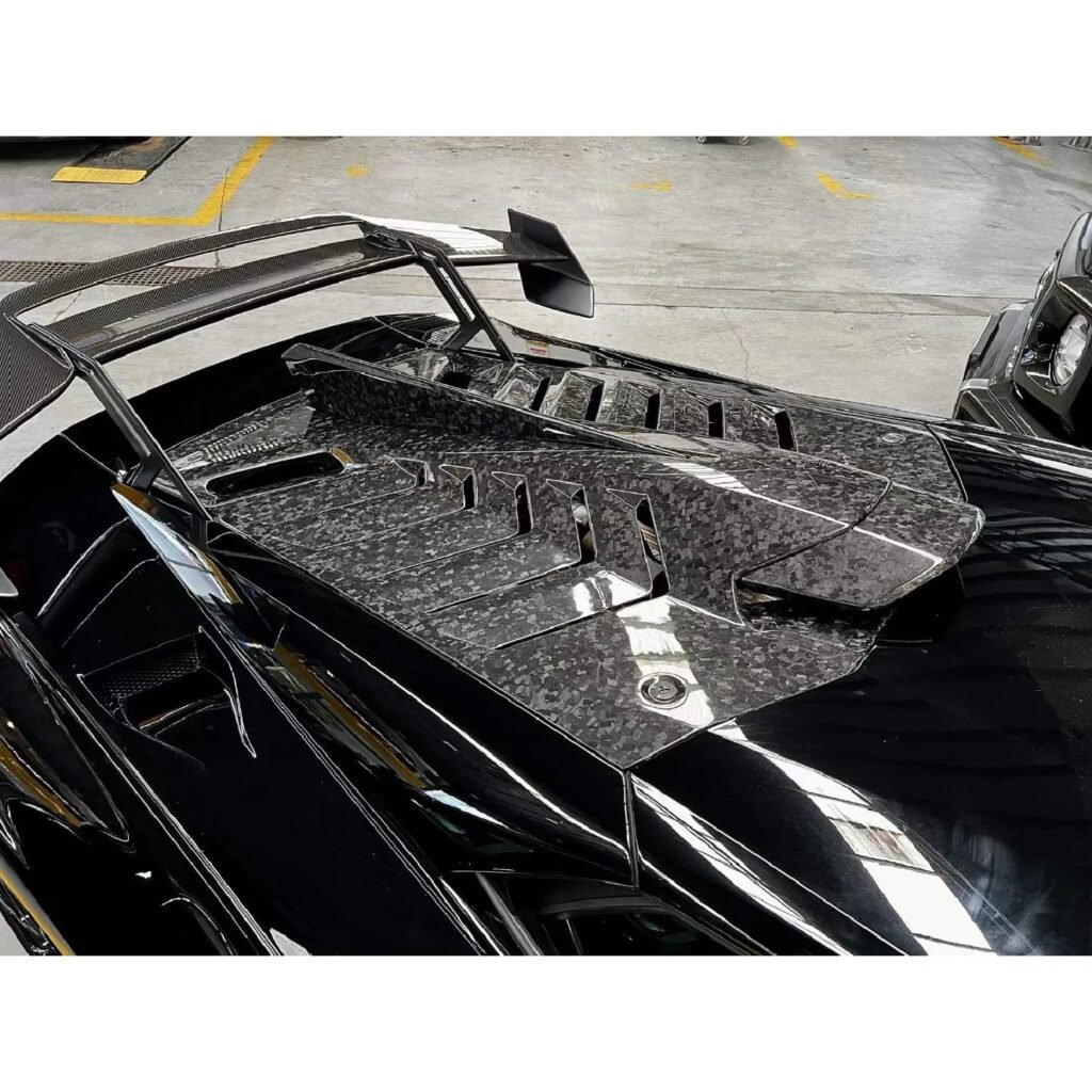 Carbon Fiber STO Style Rear Engine Hood Bonnet Cover Replacement - Lamborghini Huracan LP580/LP610/EVO