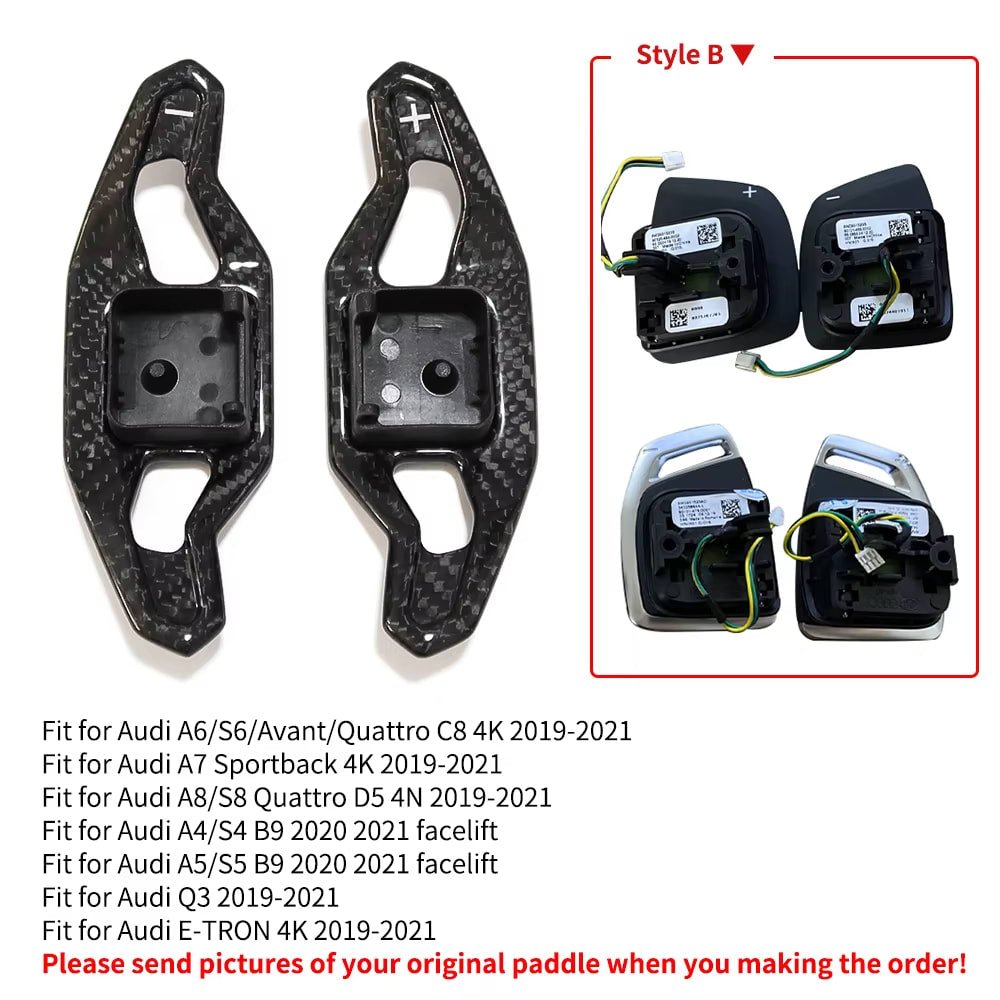 Carbon Fiber Paddle Shifters - lamborghini Urus / Audi A3 S3 RS3 A4 S4 A5 S5 A6 S6 A7 S7 A8 R8 Q3 Q5 Q7 TT TTS TTRS SQ5 B9 - 图片 8