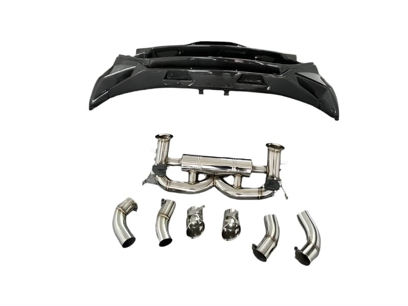 Tecnica Style Carbon Fiber Rear Bumper w/ Exhaust - Huracan LP610 LP580 EVO