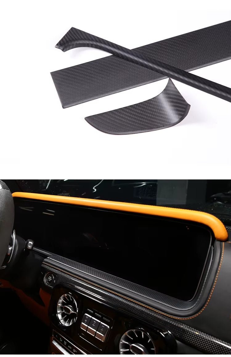 Carbon Fiber Interior Dashboard Display Screen Frame Trim - Mercedes-Benz G-Class 2019-2023 W463 G63 G350 G500