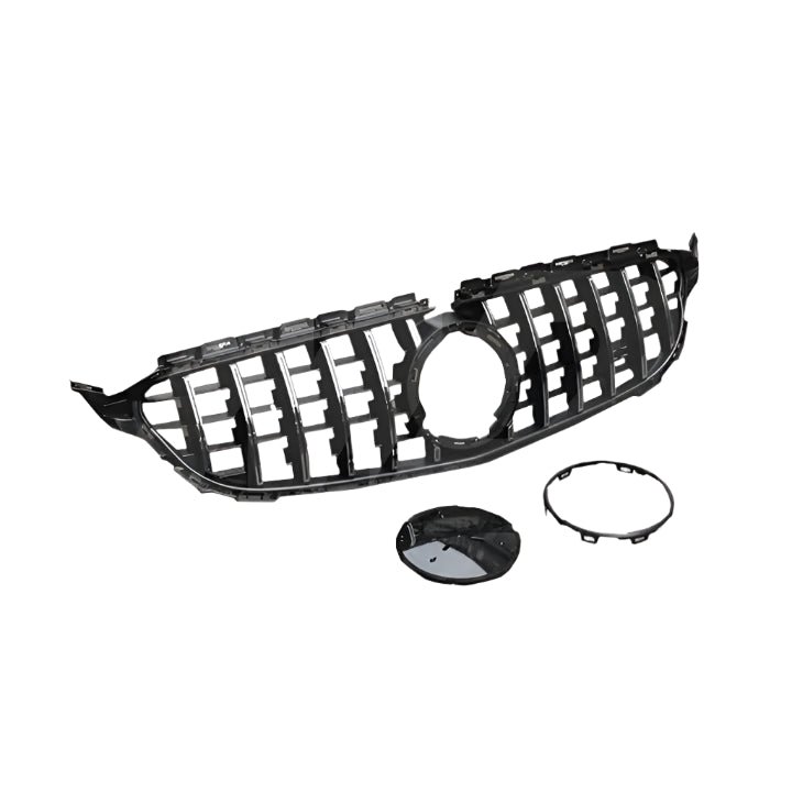 Gloss Black C63 AMG Style Front Grille - 2019-2021 Mercedes Benz C-Class W205 C43