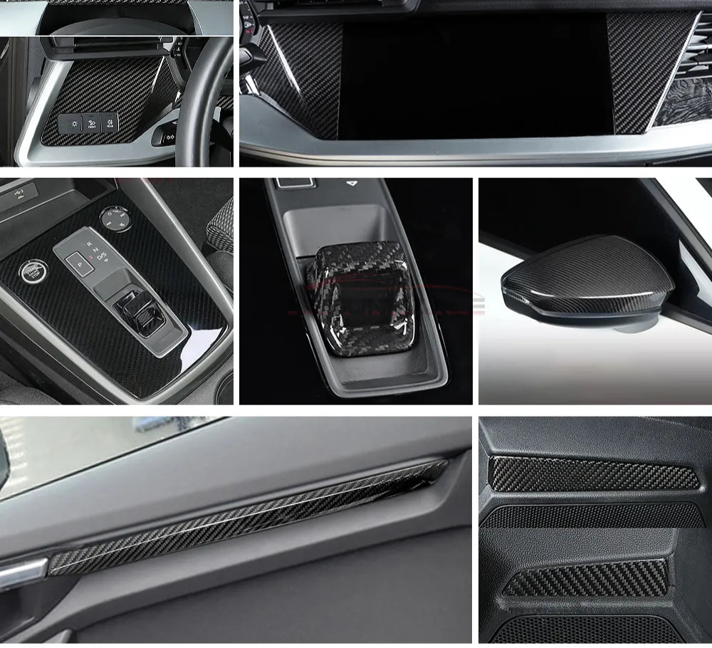 Pre-Preg Carbon Fiber Interior Trims Complete Set (14pc) - Audi A3/S3/RS3 8Y 8y.5 - Image 3
