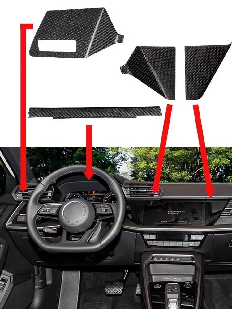 Pre-Preg Carbon Fiber Interior Trims Complete Set (14pc) - Audi A3/S3/RS3 8Y 8y.5 - Image 2