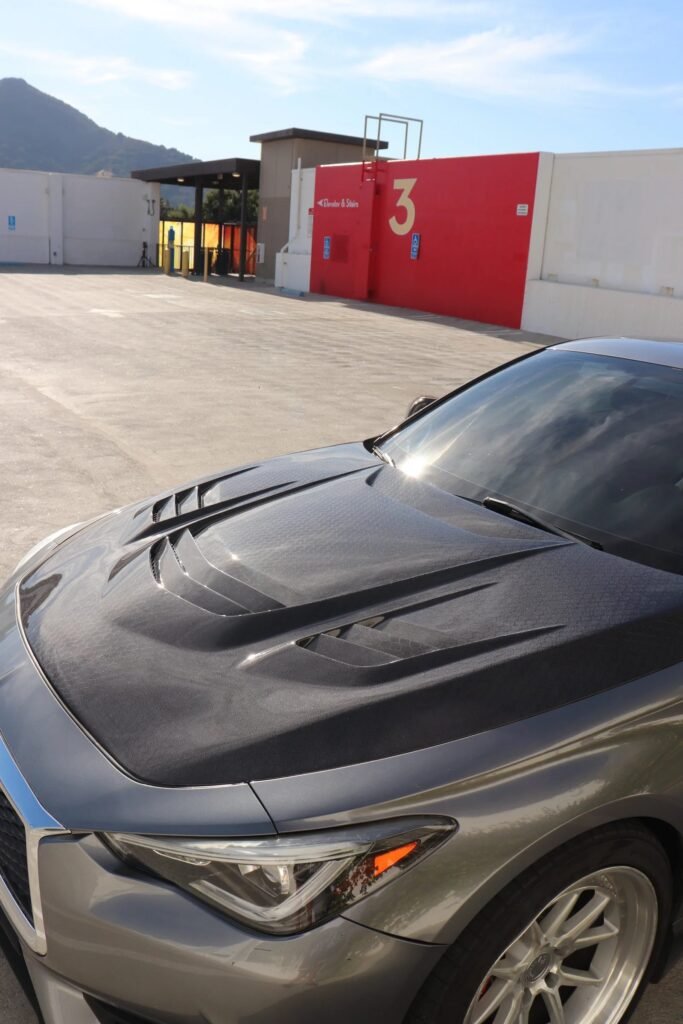 Carbon Fiber Front Engine Vented Hood - Infiniti Q60 Q60S CV37