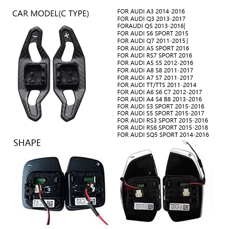 Carbon Fiber Paddle Shifters - lamborghini Urus / Audi A3 S3 RS3 A4 S4 A5 S5 A6 S6 A7 S7 A8 R8 Q3 Q5 Q7 TT TTS TTRS SQ5 B9 - 图片 7