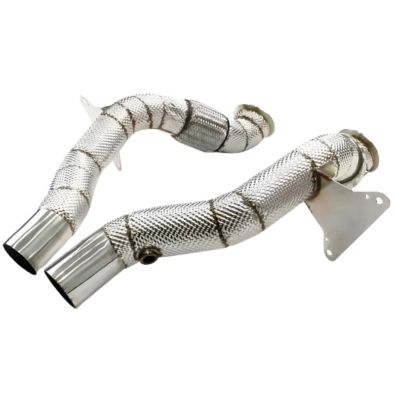 Cat Less Downpipes W/ Heat Shield - Ferrari 488