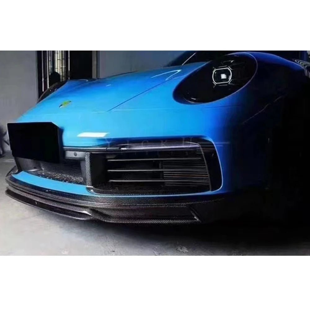 T style Carbon Fiber Front Lip Splitter - Porsche 992 911 Carrera