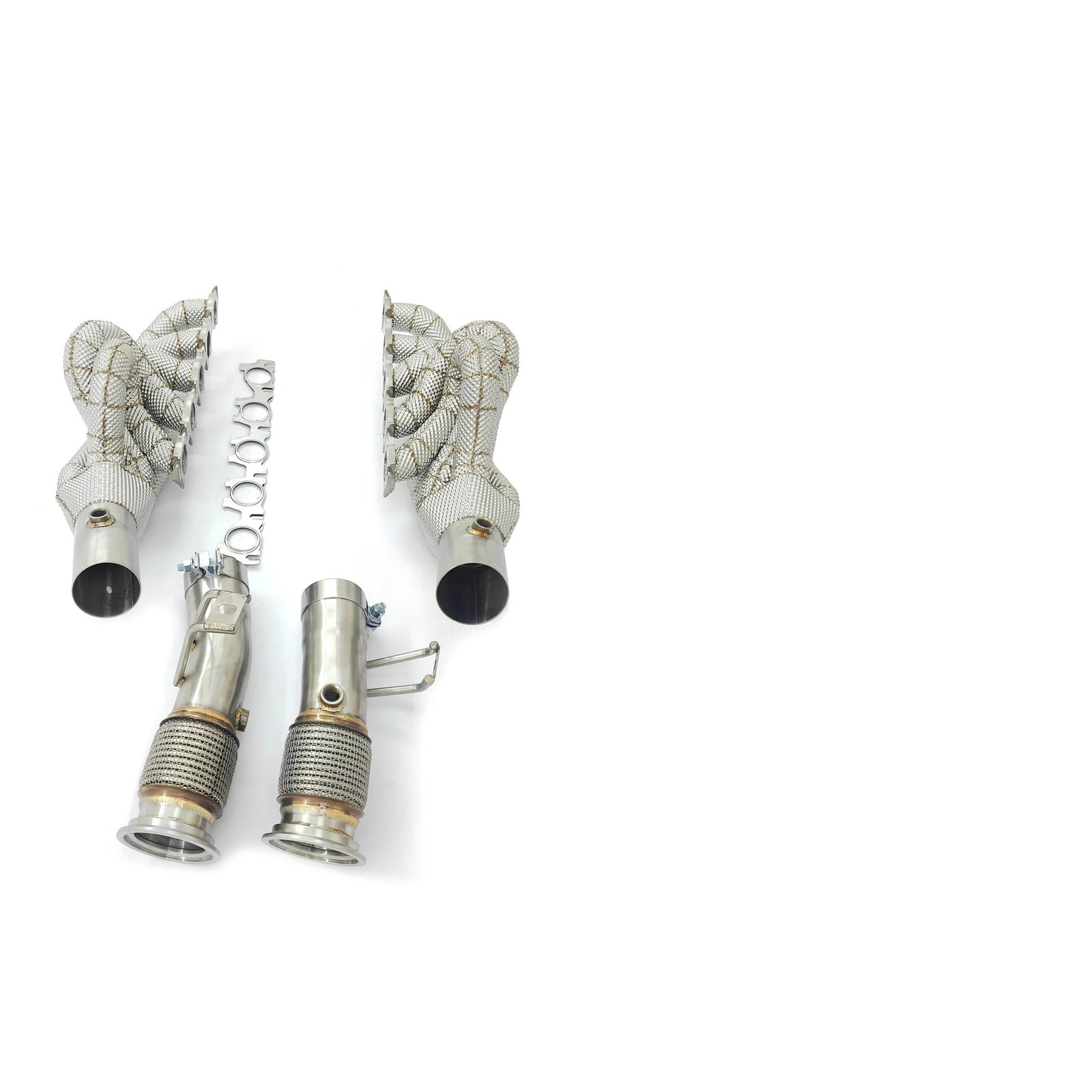 High Performance Manifold Header & Secondary Cat less Pipes w/ Heat Shield - Audi R8 V10 5.2L - Image 3