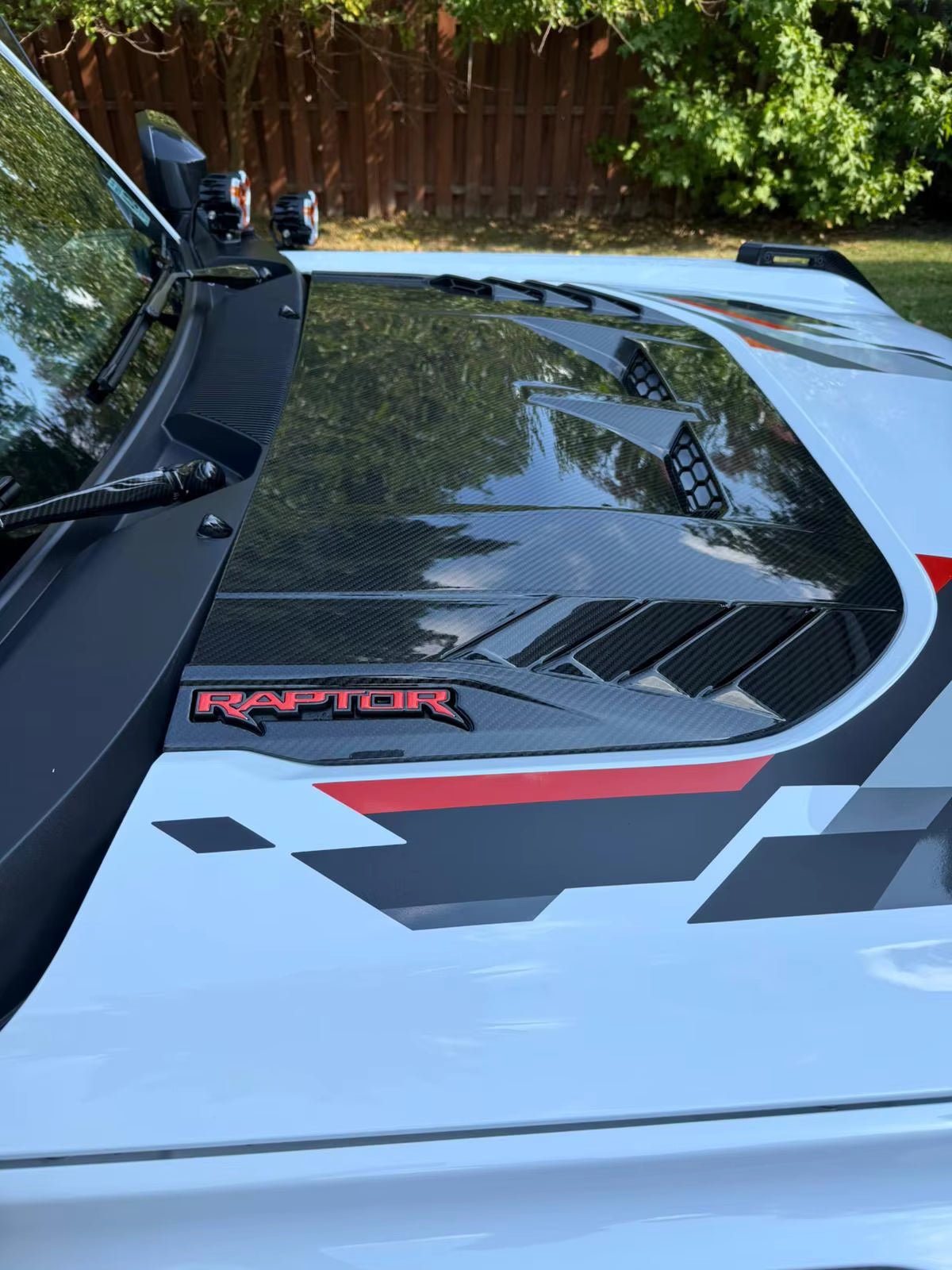 Carbon Fiber Car Front Engine Hood Engine Bonnet Cover Trim - Ford Bronco Raptor 2021 - 2024 - Image 3
