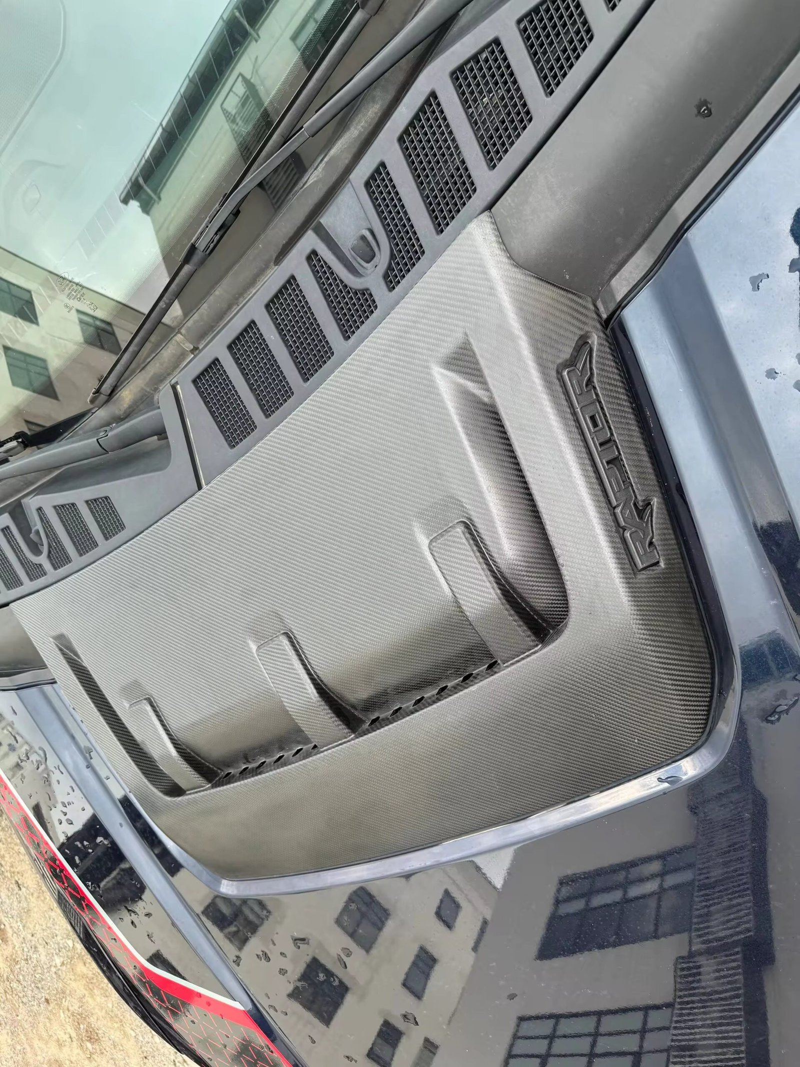 Carbon Fiber Engine Hood Cover Trim - Ford F-150 Raptor 2021-2025 - Image 5
