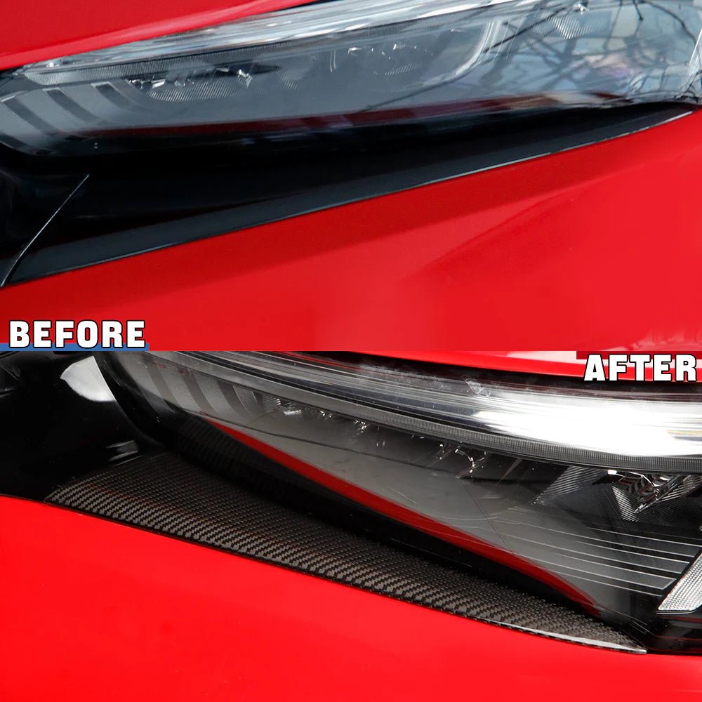Carbon Fiber Front Headlight Eyebrow Cover Trim - Honda Civic 11th Gen Type R FL5