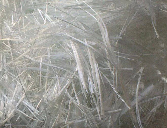 Fiberglass strands in resin matrix