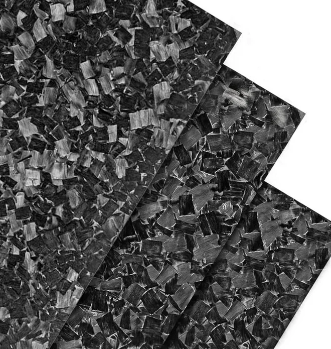 Forged carbon fiber marbled surface